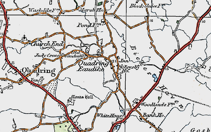 Old map of Quadring Eaudike in 1922