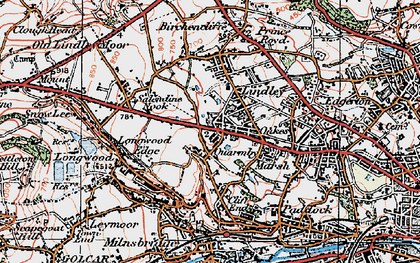 Old map of Quarmby in 1925