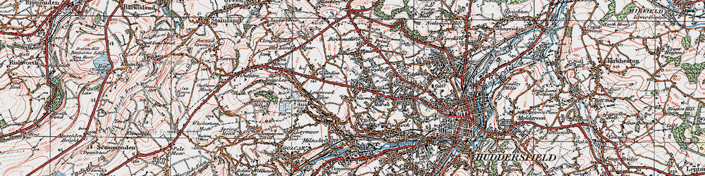 Old map of Quarmby in 1925