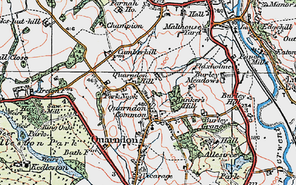 Old map of Quarndon in 1921