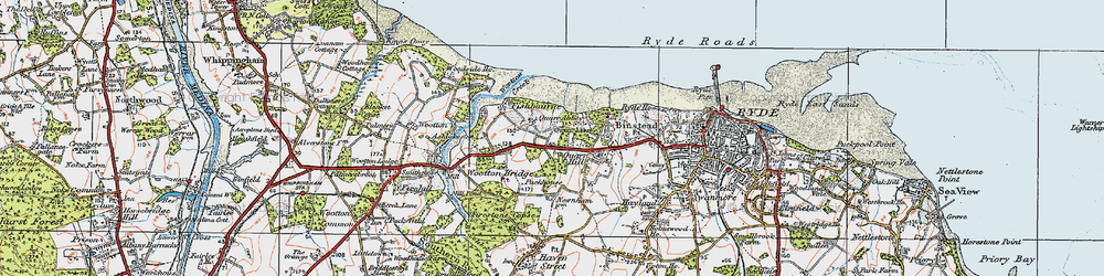 Old map of Quarr Abbey in 1919