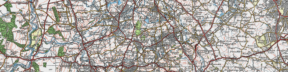 Old map of Quarry Bank in 1921
