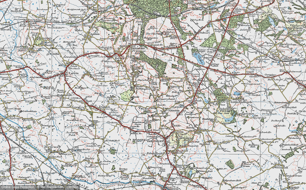 Old Map of Historic Map covering Tirley Garth in 1923