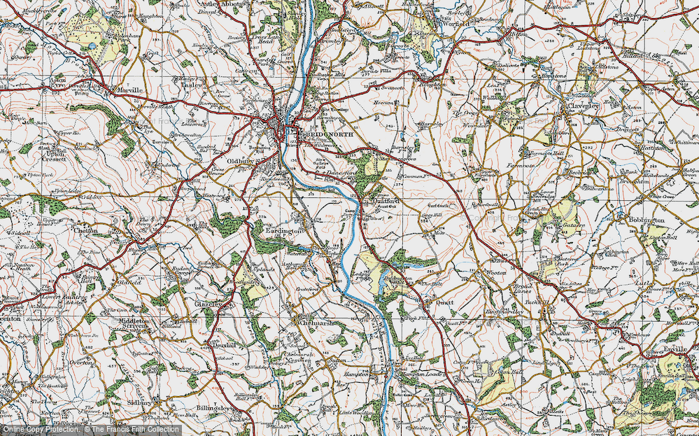 Old Map of Quatford, 1921 in 1921