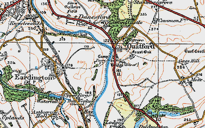 Old map of Quatford in 1921