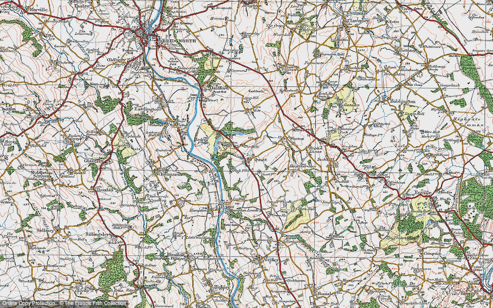 Old Map of Quatt, 1921 in 1921