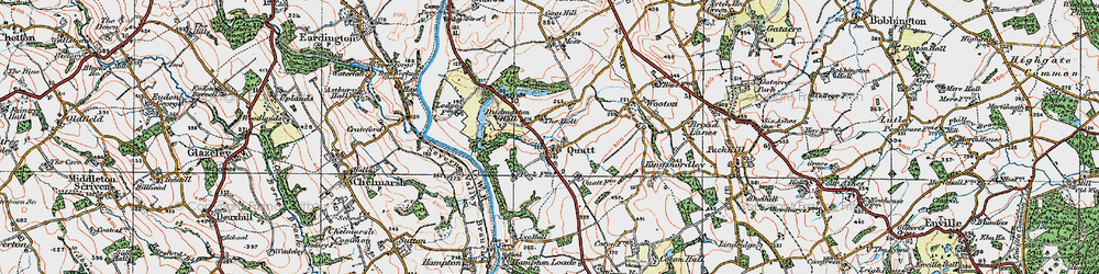 Old map of Quatt in 1921