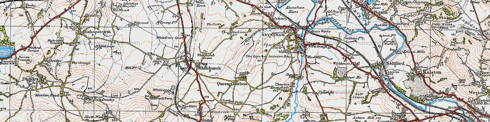 Old map of Queen Charlton in 1919