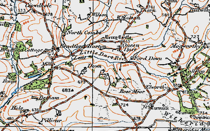 Old map of Bradford Barton in 1919
