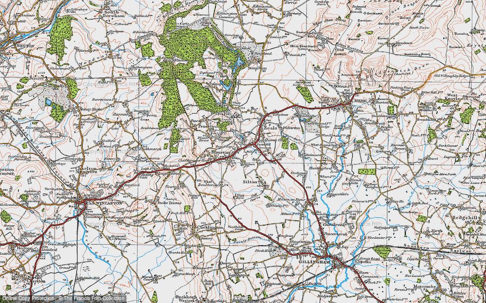 Old Map of Queen Oak, 1919 in 1919