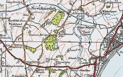 Old map of Queen's Bower in 1919
