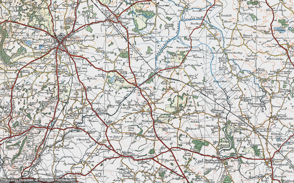 Old Map of Queen's Head, 1921 in 1921