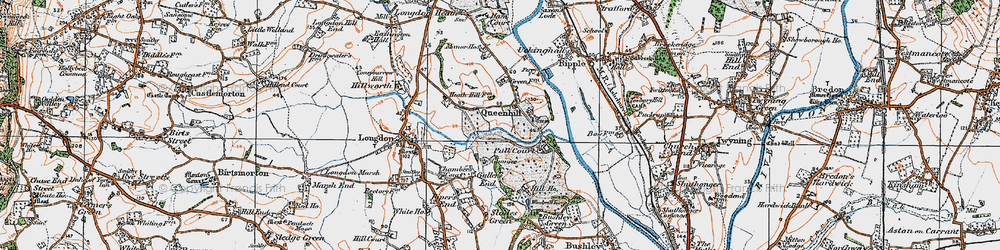 Old map of Queenhill in 1920