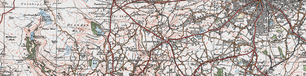 Old map of Queensbury in 1925