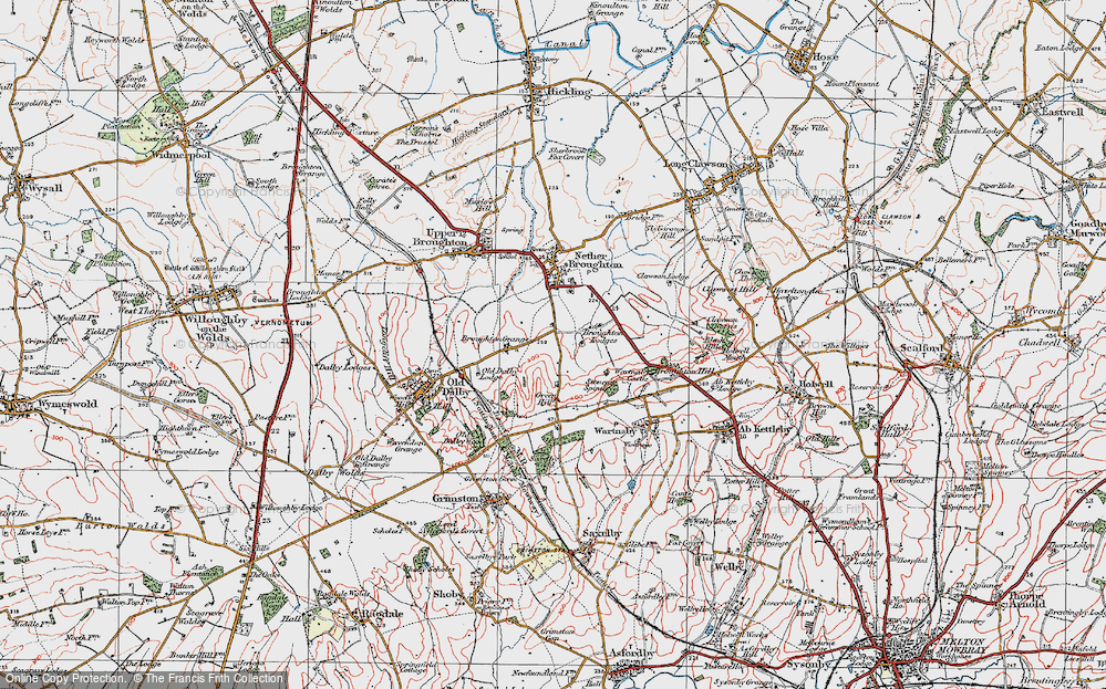 Old Map of Queensway Old Dalby, 1921 in 1921