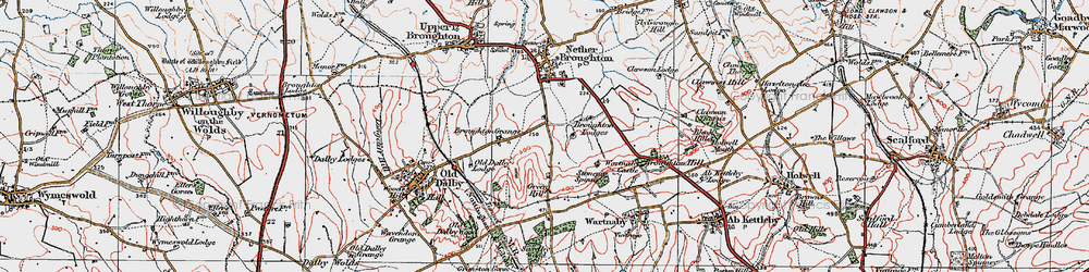 Old map of Queensway Old Dalby in 1921