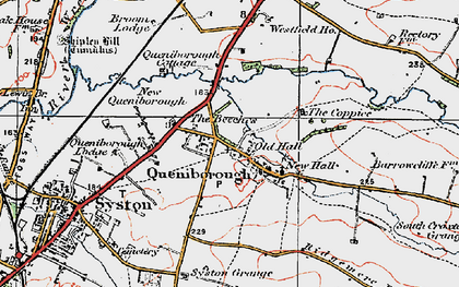 Old map of Queniborough in 1921