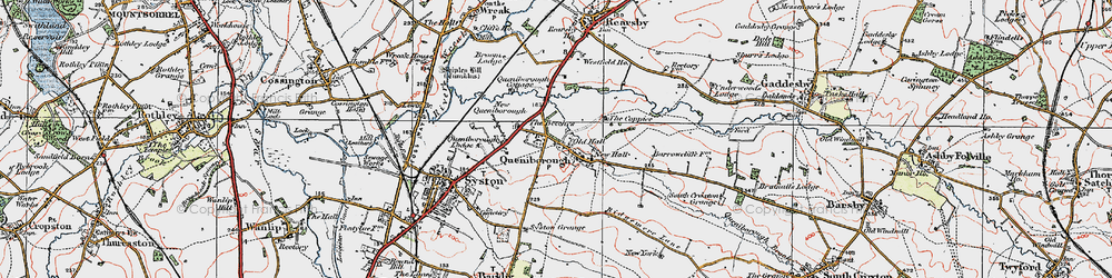 Old map of Queniborough in 1921