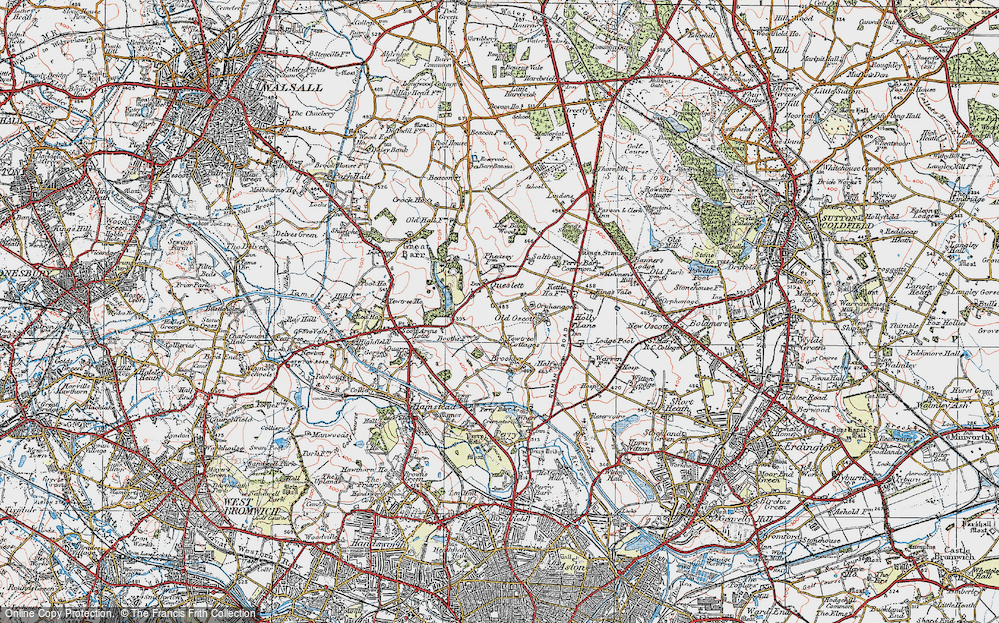 Old Map of Queslett, 1921 in 1921