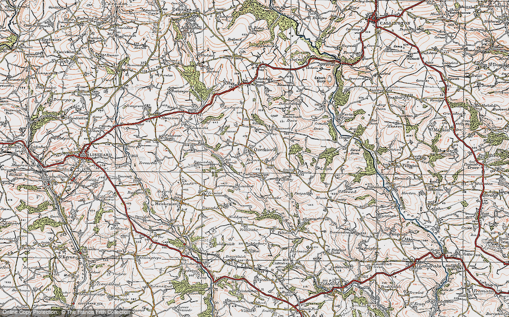 Old Map of Quethiock, 1919 in 1919