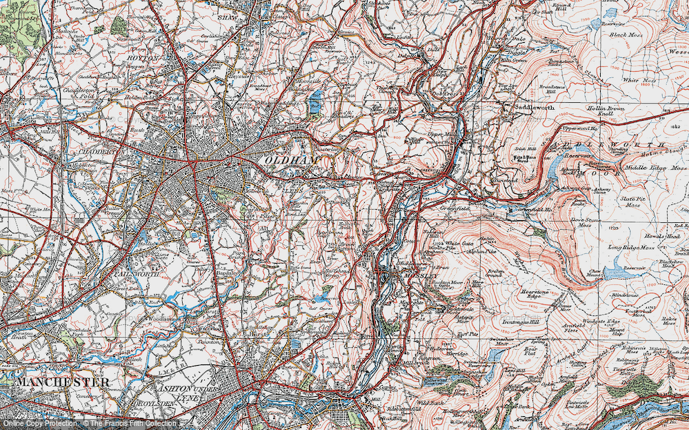 Old Map of Quick Edge, 1924 in 1924