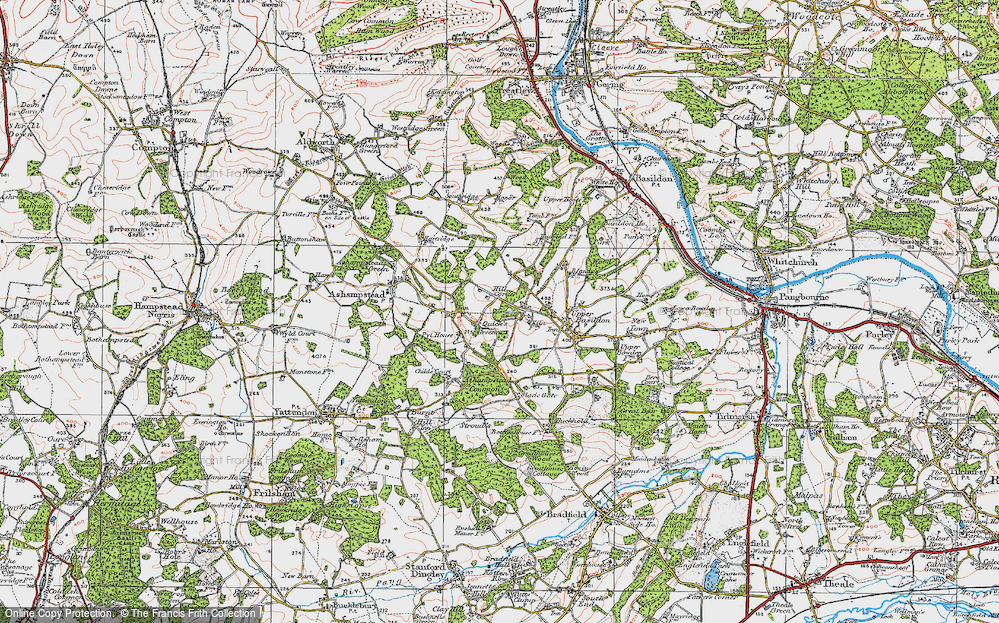 Old Map of Historic Map covering Bennet's Wood in 1919
