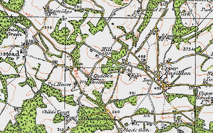 Old map of Quick's Green in 1919