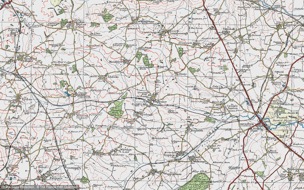 Old Map of Quinbury End, 1919 in 1919