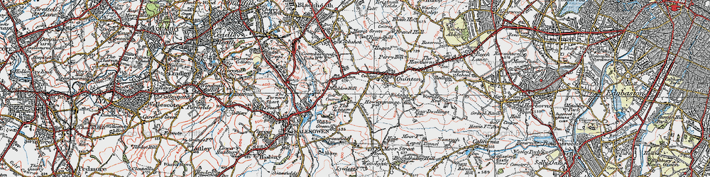 Old map of Quinton in 1921