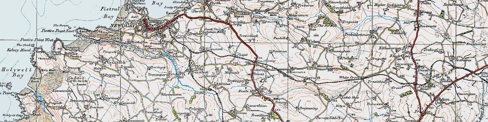 Old map of Quintrell Downs in 1919