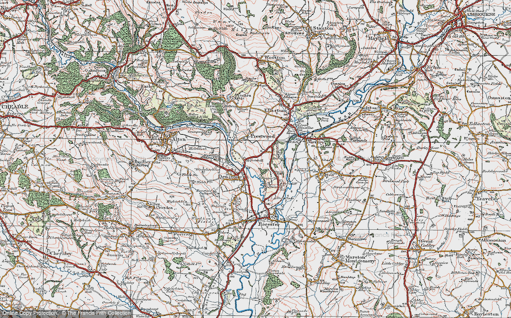 Old Map of Historic Map covering Barrowhill in 1921