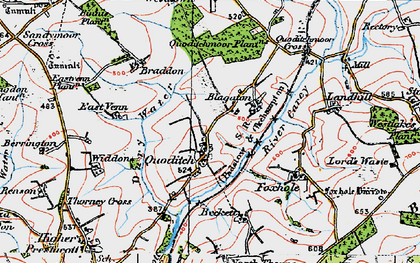 Old map of Quoditch in 1919