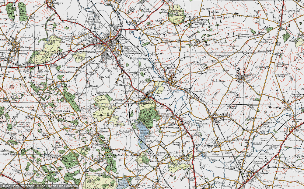 Old Map of Quorn, 1921 in 1921