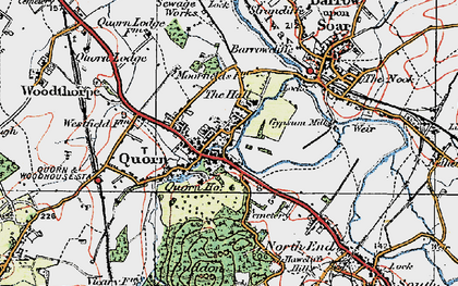 Old map of Quorn in 1921