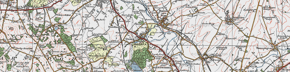 Old map of Quorndon in 1921