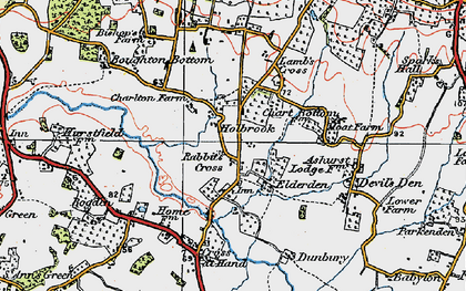 Old map of Boughton Bottom in 1921