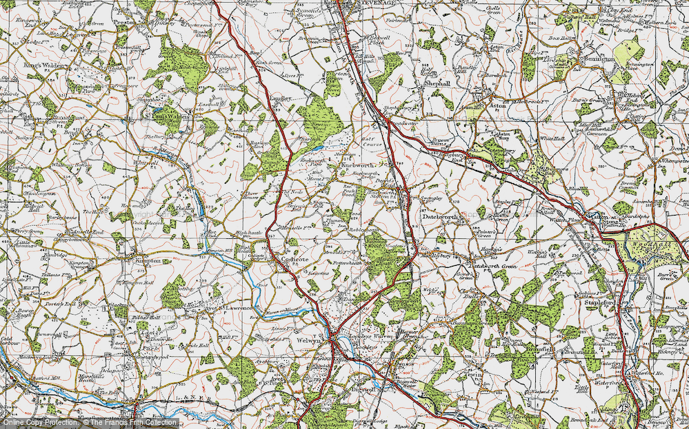 Old Map of Rableyheath, 1920 in 1920