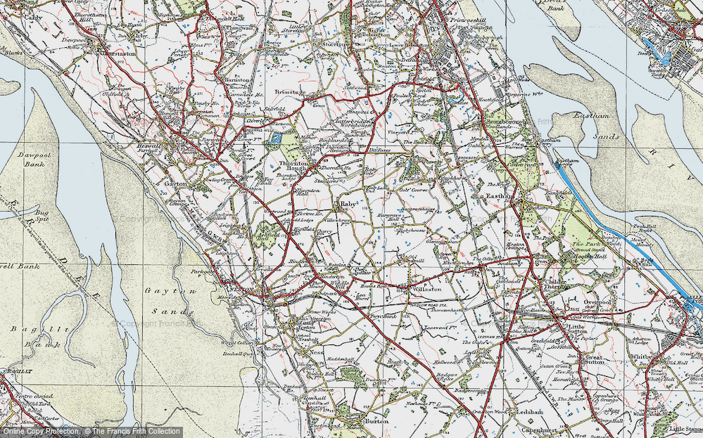 Old Map of Raby, 1924 in 1924