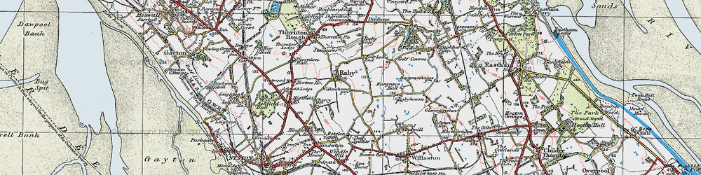 Old map of Raby in 1924