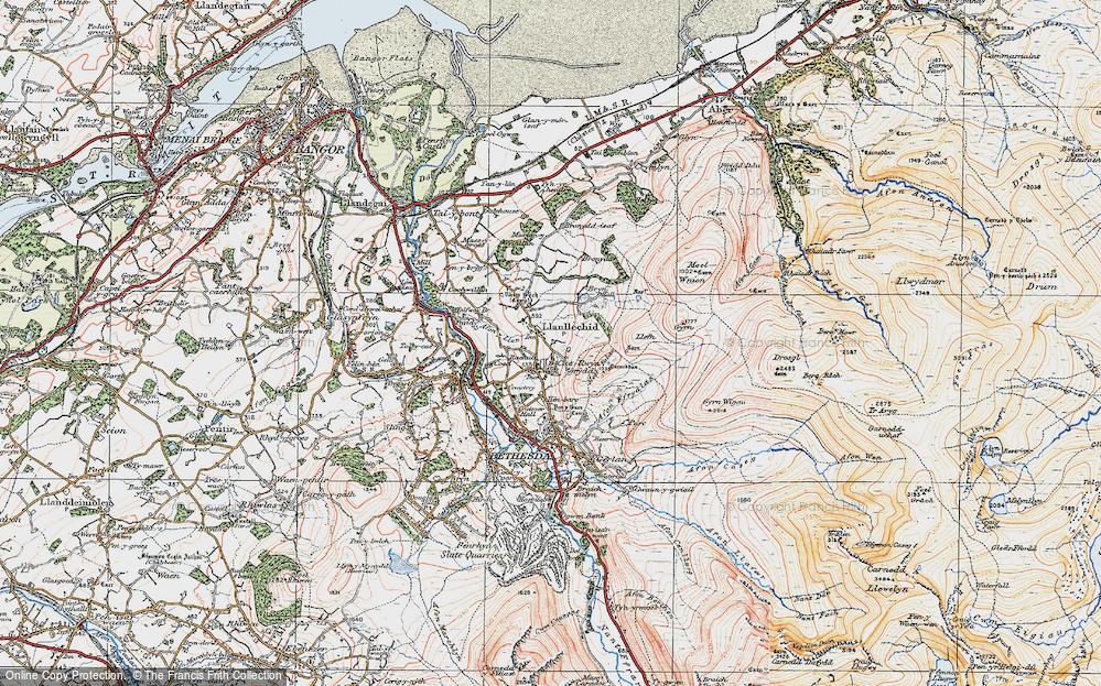 Old Map of Rachub, 1922 in 1922
