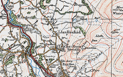 Old map of Rachub in 1922