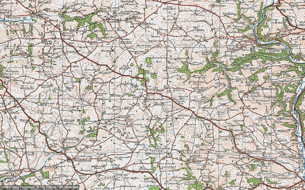 Old Map of Historic Map covering Willicroft Moor in 1919