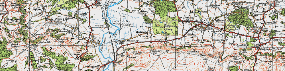 Old map of Rackham in 1920