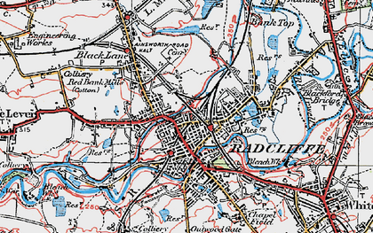Old map of Radcliffe in 1924