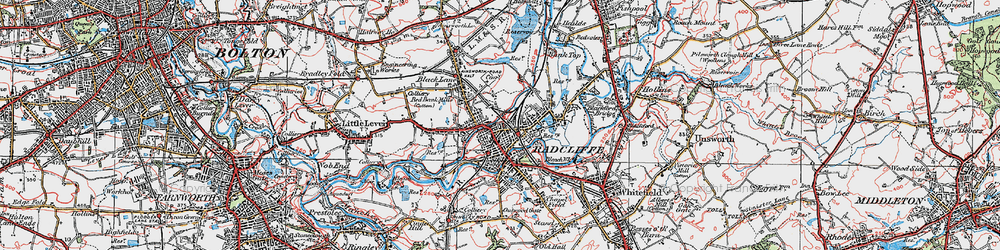 Old map of Radcliffe in 1924