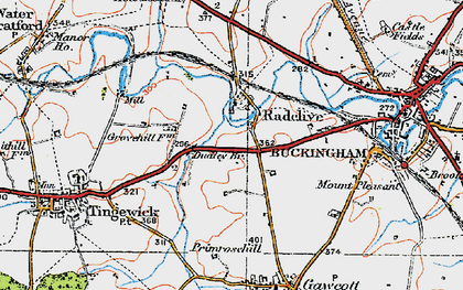 Old map of Radclive in 1919