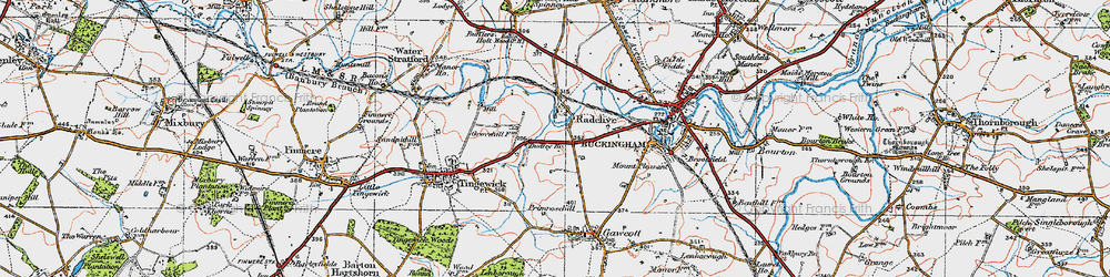 Old map of Radclive in 1919