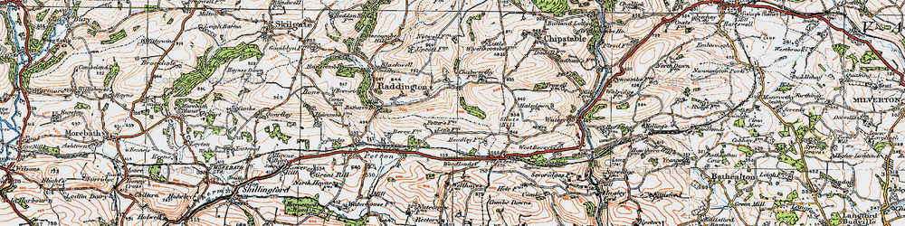Old map of Raddington in 1919