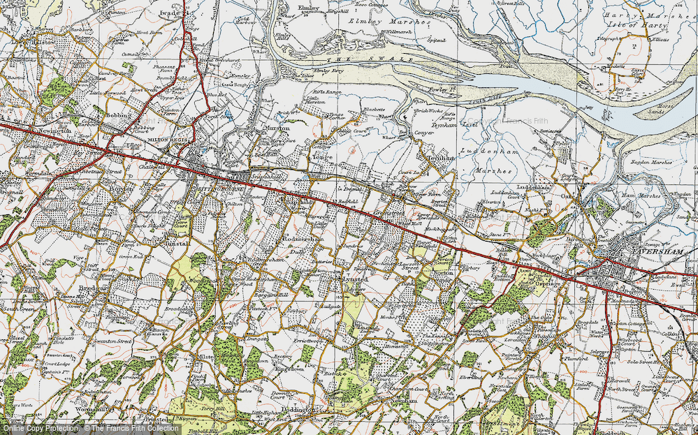 Old Map of Historic Map covering Bax in 1921