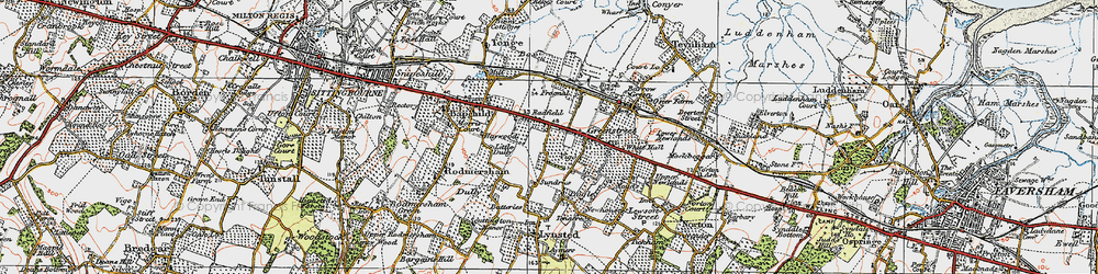 Old map of Radfield in 1921